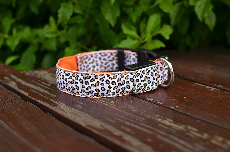 Stylish Leopard Print LED Dog Collar