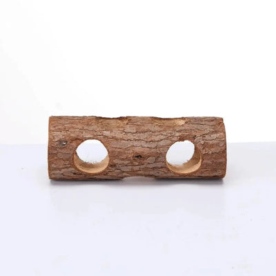 Hamster Natural Wooden Tunnels Tubes Bite-resistant Hideout Tunnel Molar Toy For Indoor Cats Dogs Accessories