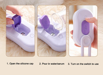 Pet Steam Brush for Cats & Dogs - No Rinse Needed