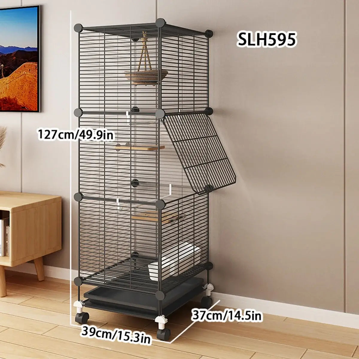 Bird Cage Large Parrot Cage Black Phoenix Myna Special Luxury House Large Thrush Tiger Skin Pearl Bird with Toilet Bird Bowl Wrought Iron Cage