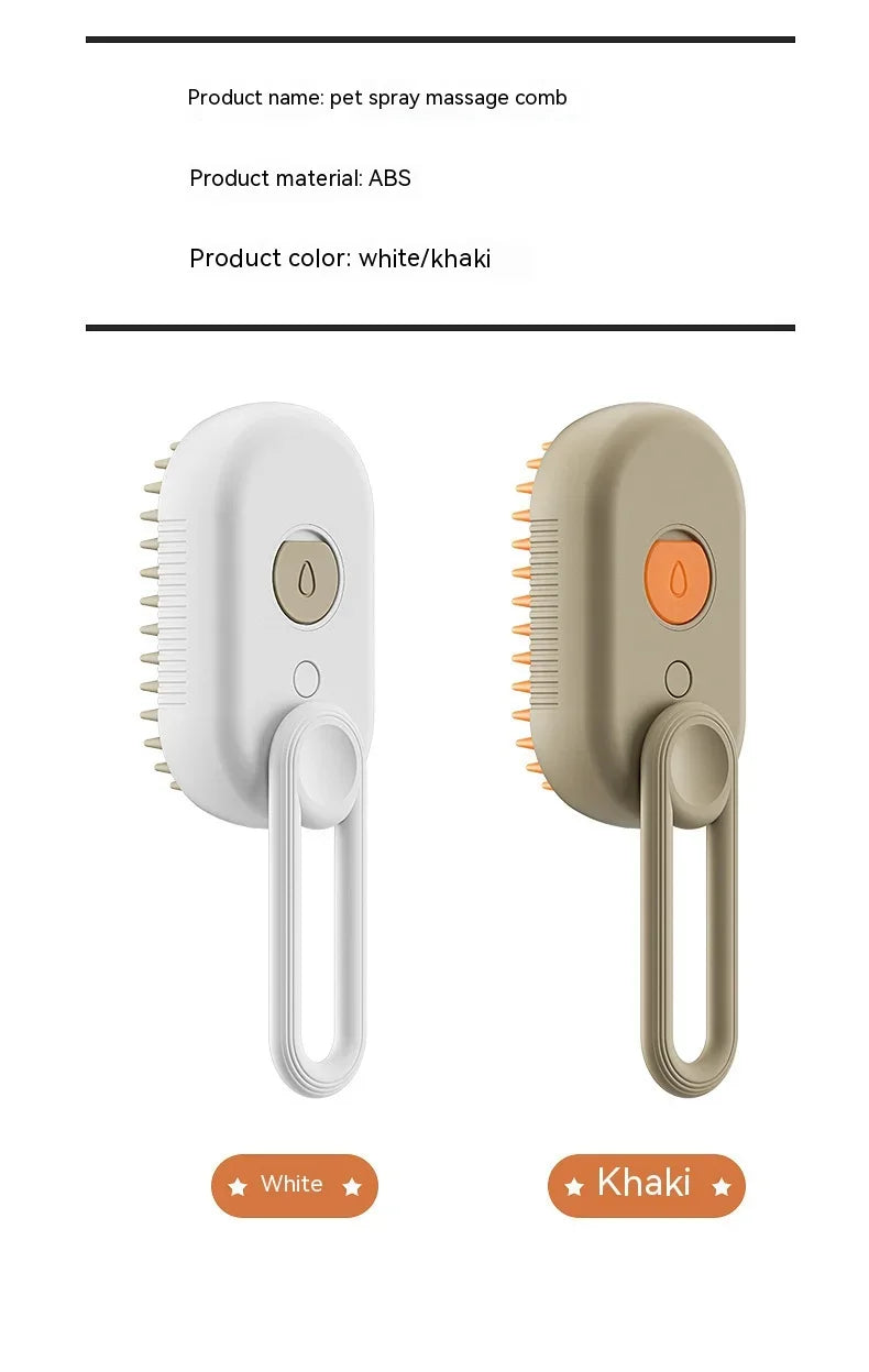 Pet Steam Brush for Cats & Dogs - No Rinse Needed