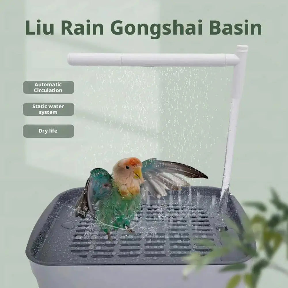 Parrot Bird Bath Tub Automatic Pet Circulating Water Bathtub USB Electric Large Bird Bathtub Shower Fountain Pet Supplies
