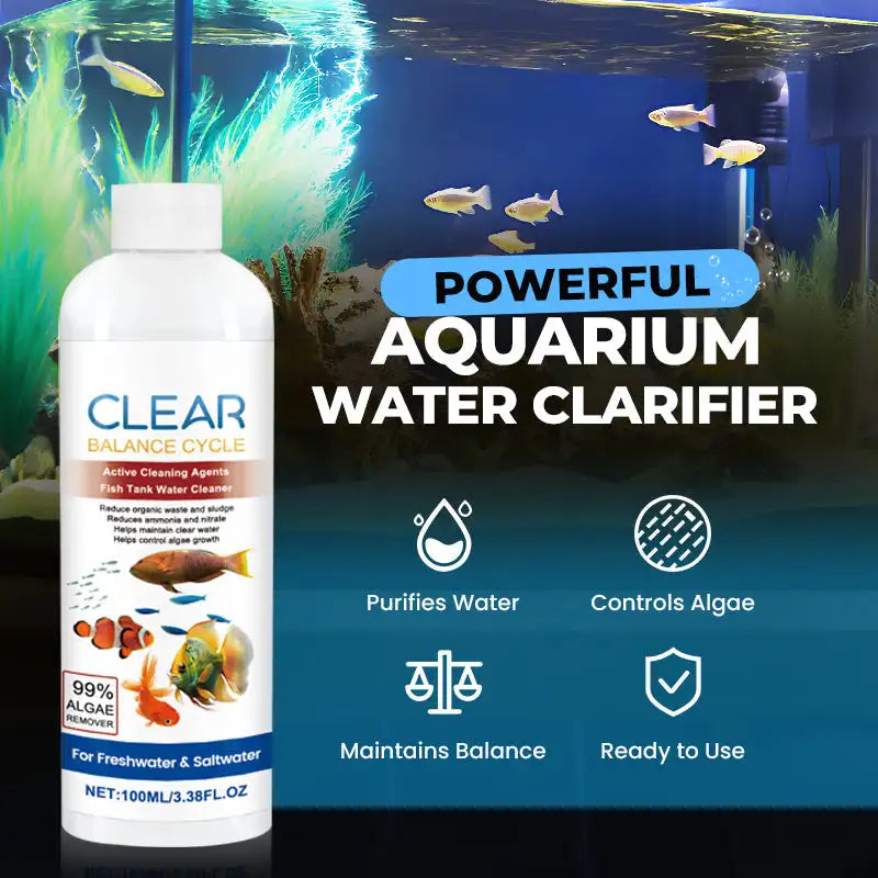 Fish Tank Water Powerful Cleaner 100ml Fish Tank Water Clarifying Agent For Cleaning Stains/Sludge /Controlling Algae Growth