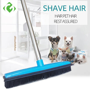 GUANYAO rubber broom for pet hair removal with sleek design, ideal for cleaning pet hair from floors.