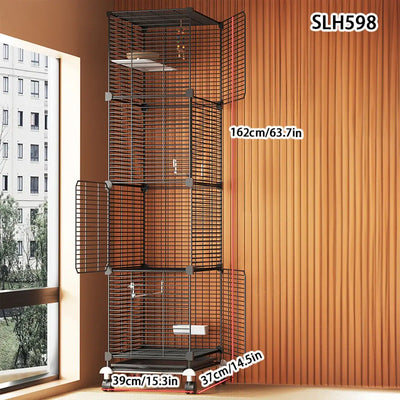 Bird Cage Large Parrot Cage Black Phoenix Myna Special Luxury House Large Thrush Tiger Skin Pearl Bird with Toilet Bird Bowl Wrought Iron Cage