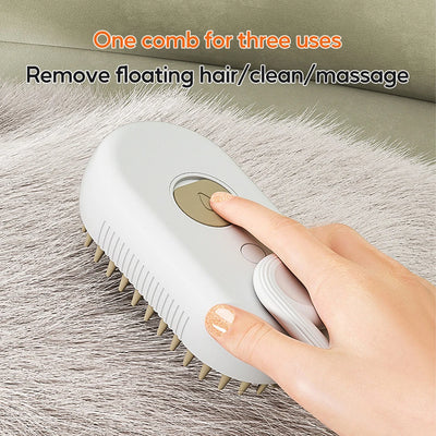 Pet Steam Brush for Cats & Dogs - No Rinse Needed
