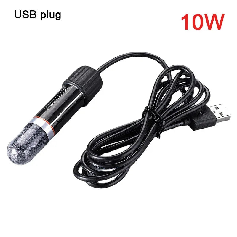 USB-Powered Mini Aquarium Heater - 10W Auto-Thermostat Submersible Fish Tank Heater for Small Tanks, Betta Tanks, Desktop Safe E