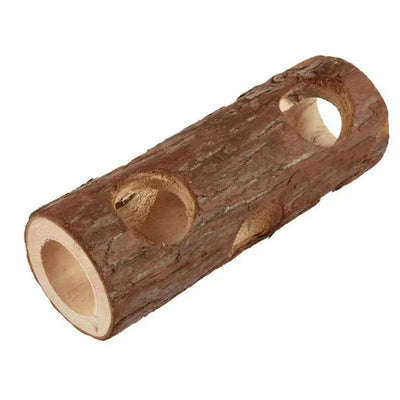 Hamster Natural Wooden Tunnels Tubes Bite-resistant Hideout Tunnel Molar Toy For Indoor Cats Dogs Accessories