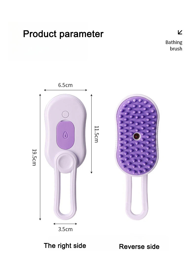 Pet Steam Brush for Cats & Dogs - No Rinse Needed