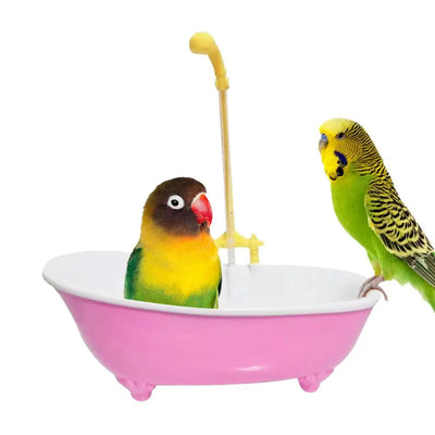 Parrot Automatic IntelligentBath Bird Shower Bathtub Supplies Blue Cute Plastic Cage AccessoriesHousehold Accessory Bird Bath