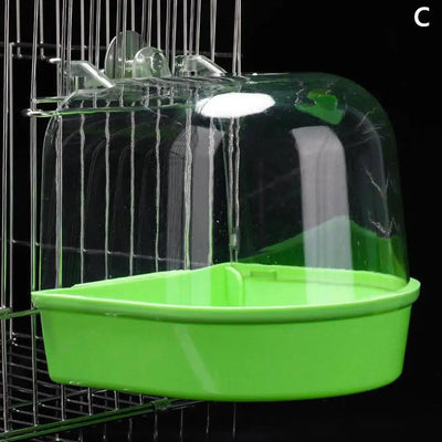 Hanging Bird Bath Box, Parakeet Shower Caged ,Parrot Bath Box Bird For Pet Brids For Canary, Budgerigar, Cockatiel,Parrots P5C2