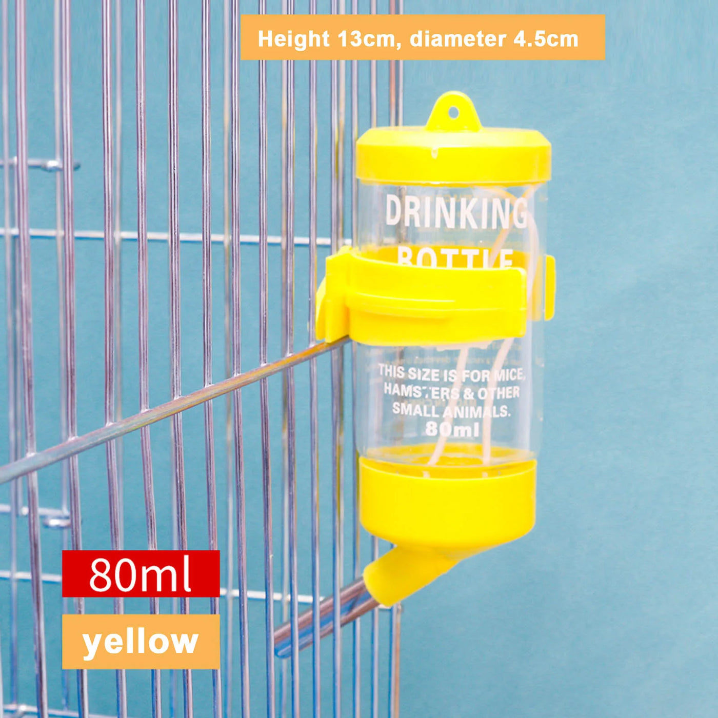 Hamster Drinker Water Bottle No Drip Small Animal Water Dispenser Pet Drinker Stand for Guinea Pigs/Hamsters/Bunnies/Ferrets