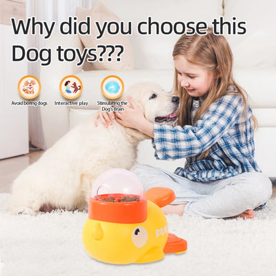 Little yellow duck food toy for cats, designed for interactive play and feeding.