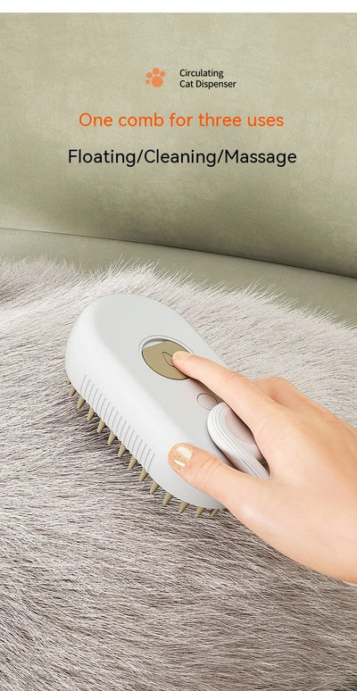 Pet Steam Brush for Cats & Dogs - No Rinse Needed