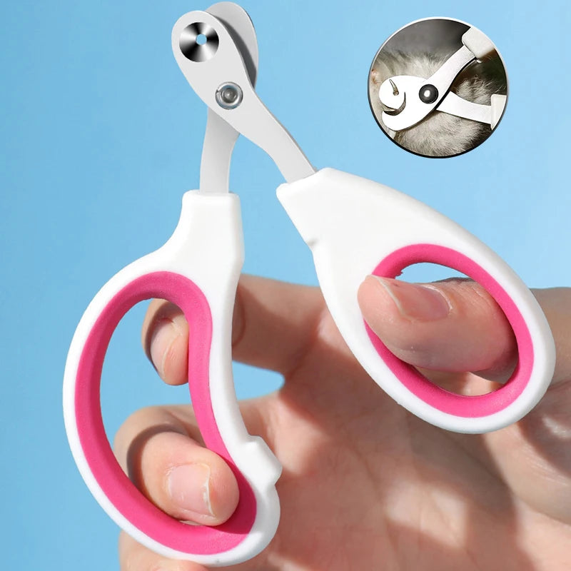 Stainless steel cat and dog nail trimmer featuring ergonomic grip for safe and precise claw care.
