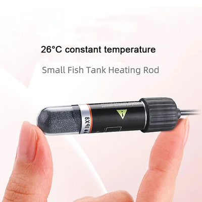 USB-Powered Mini Aquarium Heater - 10W Auto-Thermostat Submersible Fish Tank Heater for Small Tanks, Betta Tanks, Desktop Safe E