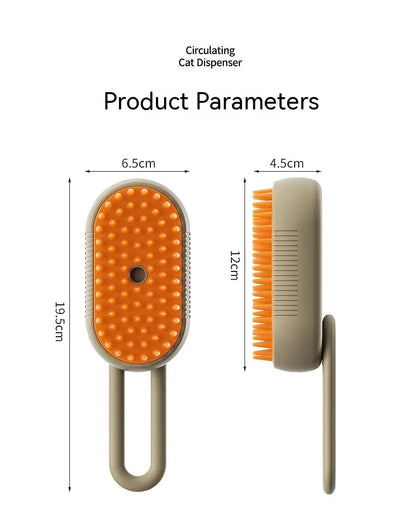 Pet Steam Brush for Cats & Dogs - No Rinse Needed
